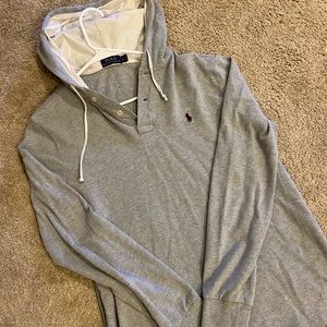 Men’s Polo Long Sleeve Hooded Shirt